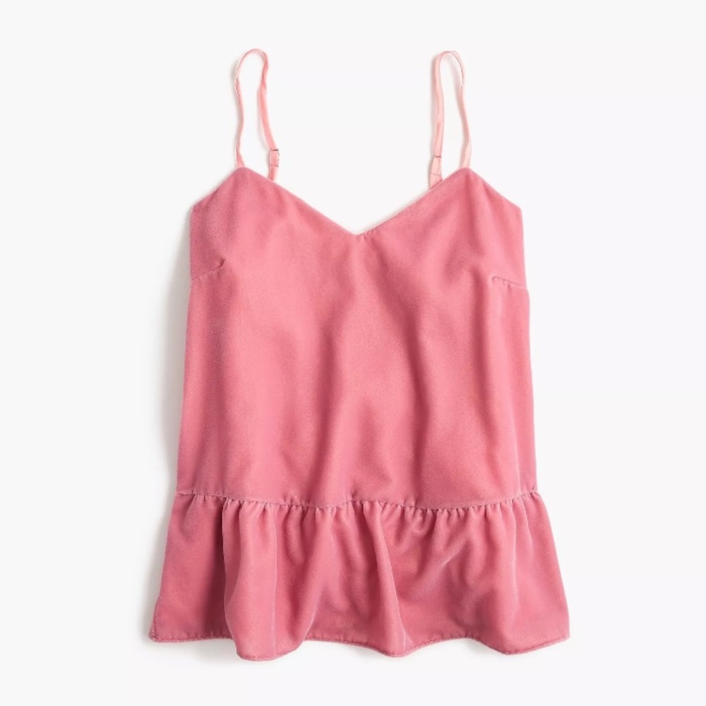 J Crew pink velvet Peplum camisole Petite 6